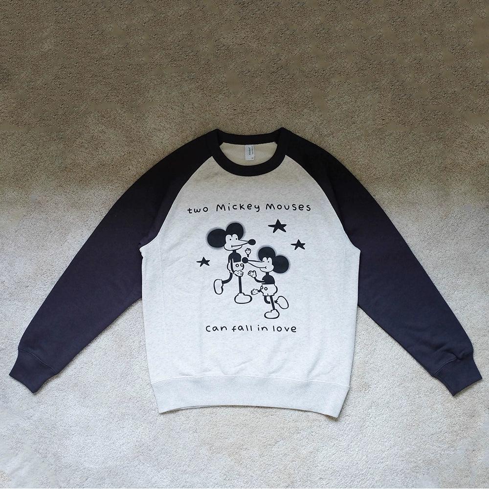 TWO MICKEY MOUSE FALLING IN LOVE RAGLAN SWEATSHIRT - Protect and Ride