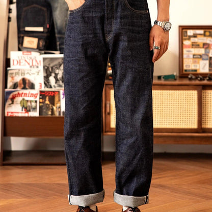 LOOSE STRAIGHT SELVEDGE DENIM JINJI - Protect and Ride