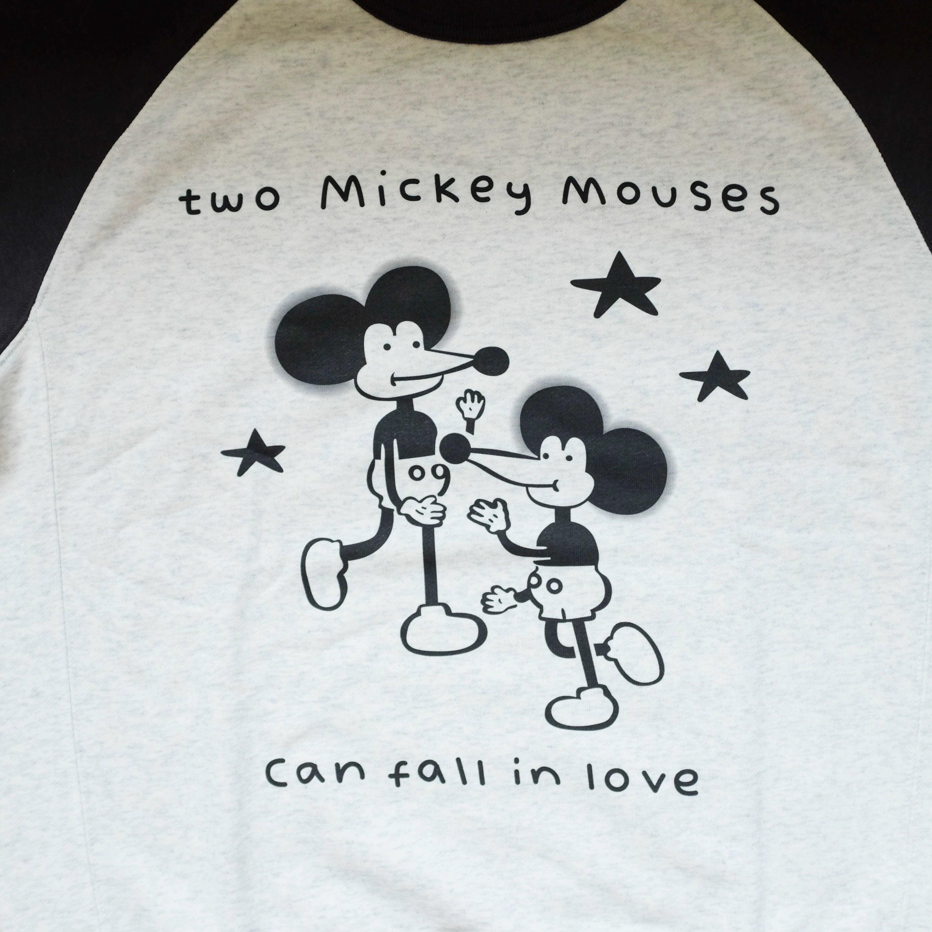 TWO MICKEY MOUSE FALLING IN LOVE RAGLAN SWEATSHIRT - Protect and Ride