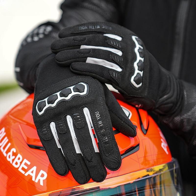 LEATHER MESH RIDING GLOVES VERNE - Protect and Ride