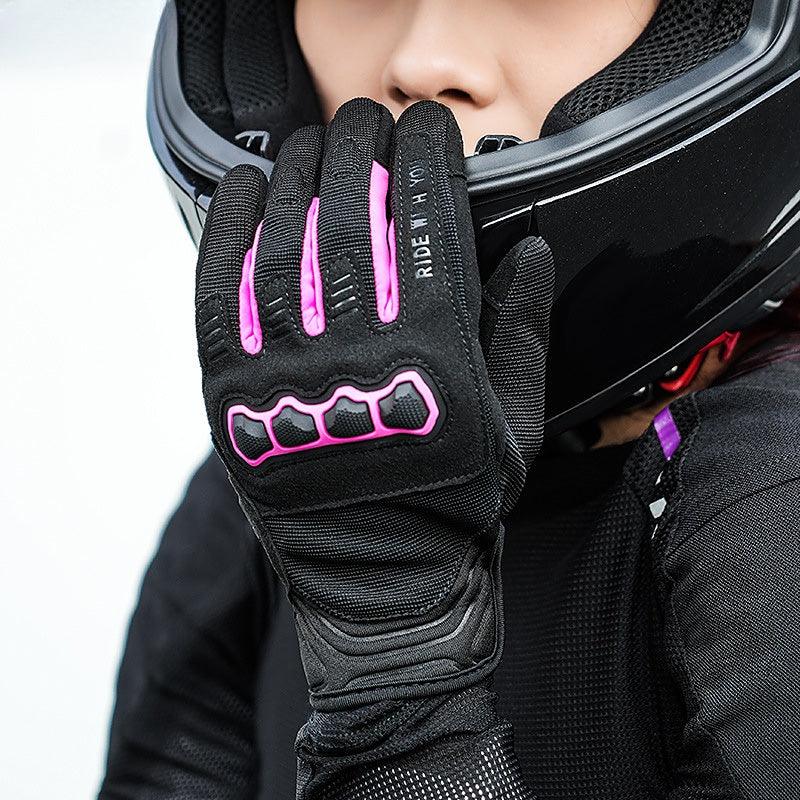 LEATHER MESH RIDING GLOVES VERNE - Protect and Ride