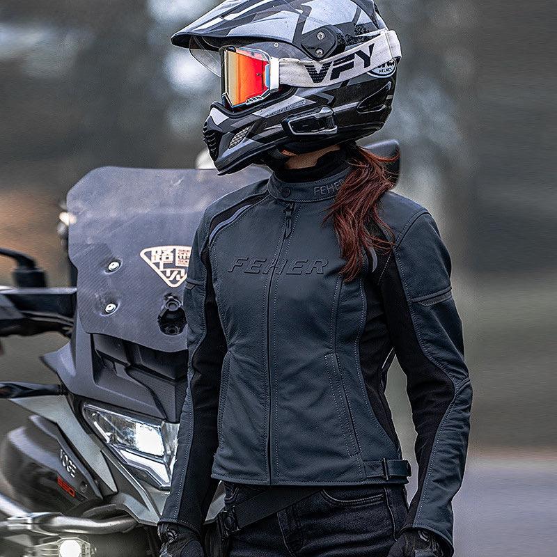 FEMALE MOTORCYCLE LEATHER JACKET KENNA - Protect and Ride