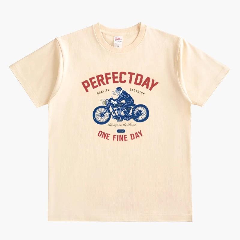 PERFECT DAY HEAVYWEIGHT CAFE RACER TEE - Protect and Ride