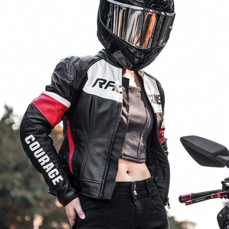 WOMEN LEATHER RINDING JACKET KARSON - Protect and Ride