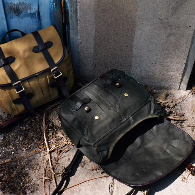 WAXED CANVAS SHOULDER BAG WISSON - Protect and Ride