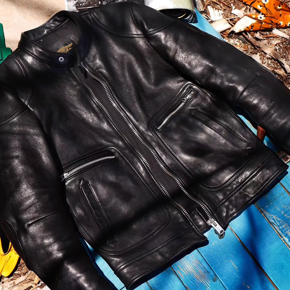 WAXED LEATHER JACKET KOSS - Protect and Ride