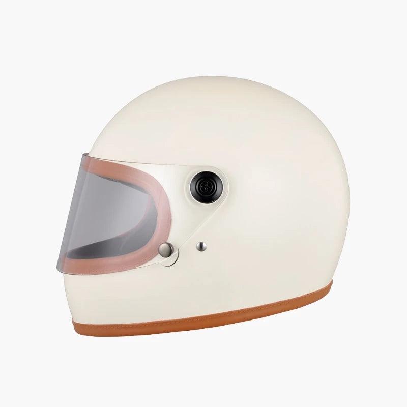 FULL-FACE LEATHER-BOUND HELMET HARLOW - Protect and Ride