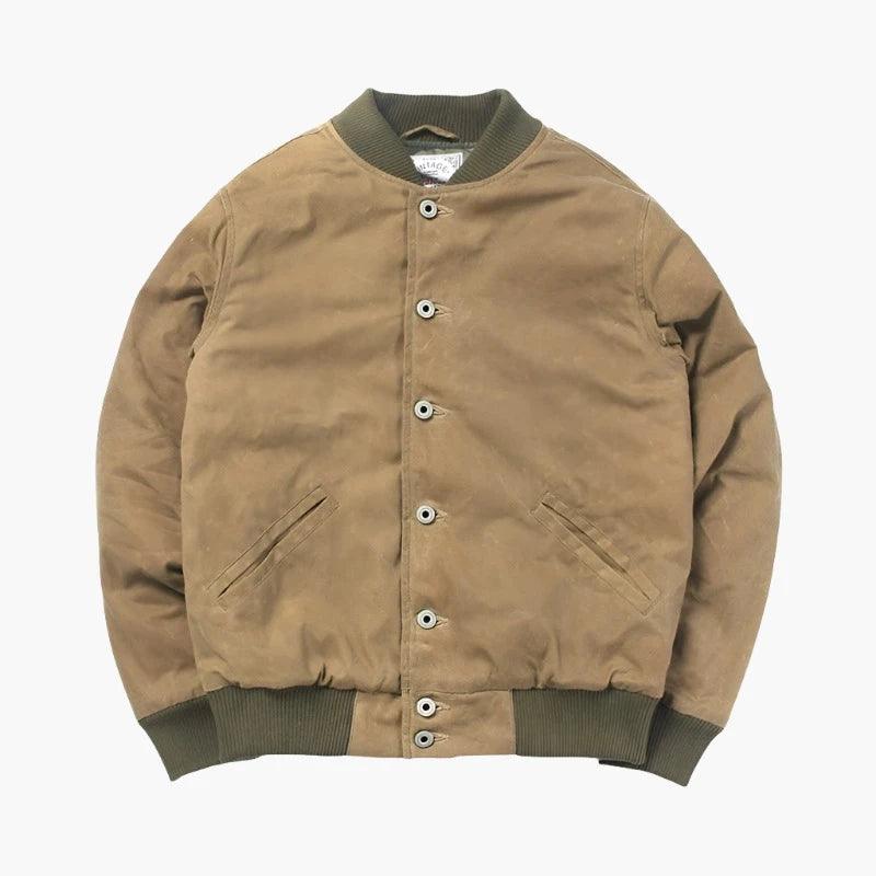 WAXED CANVAS BASEBALL JACKET - Protect and Ride