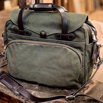 WAXED CANVAS COMPUTER SHOULDER BAG WOSE - Protect and Ride