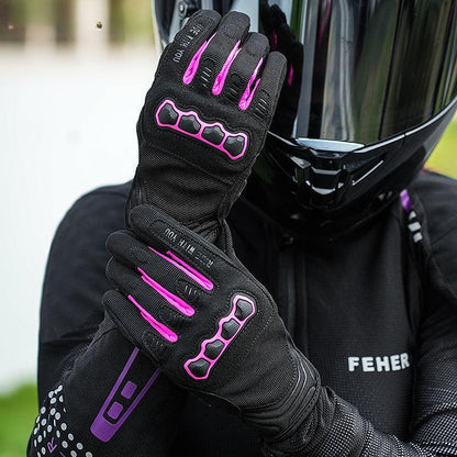 LEATHER MESH RIDING GLOVES VERNE - Protect and Ride