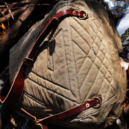 DISTRESSED CANVAS BACKPACK WOLLIS - Protect and Ride