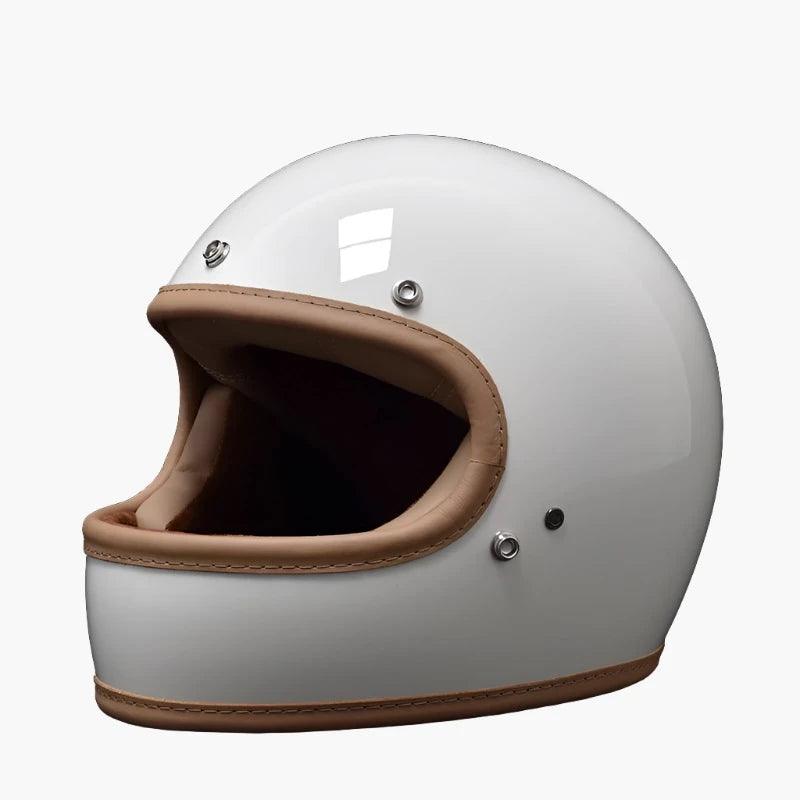 FULL-FACE CALFSKIN EDGING HELMET HARLOW - Protect and Ride