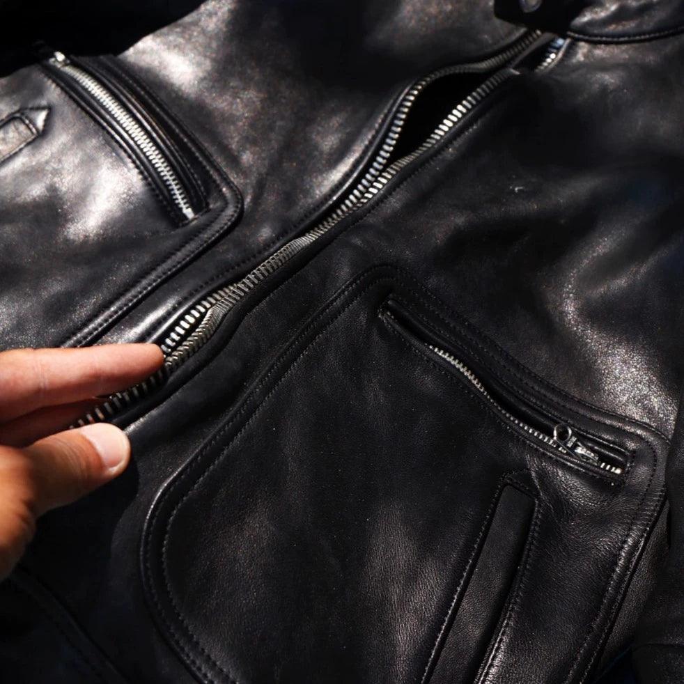 WAXED LEATHER JACKET KOSS - Protect and Ride