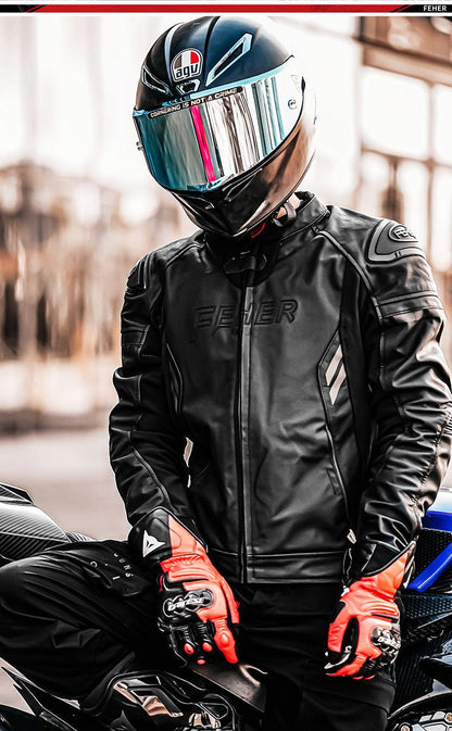 LEATHER RINDING JACKET KORDELL - Protect and Ride