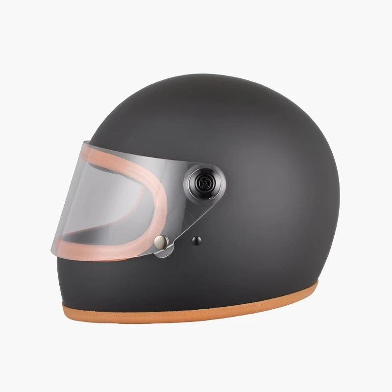 FULL-FACE LEATHER-BOUND HELMET HARLOW - Protect and Ride