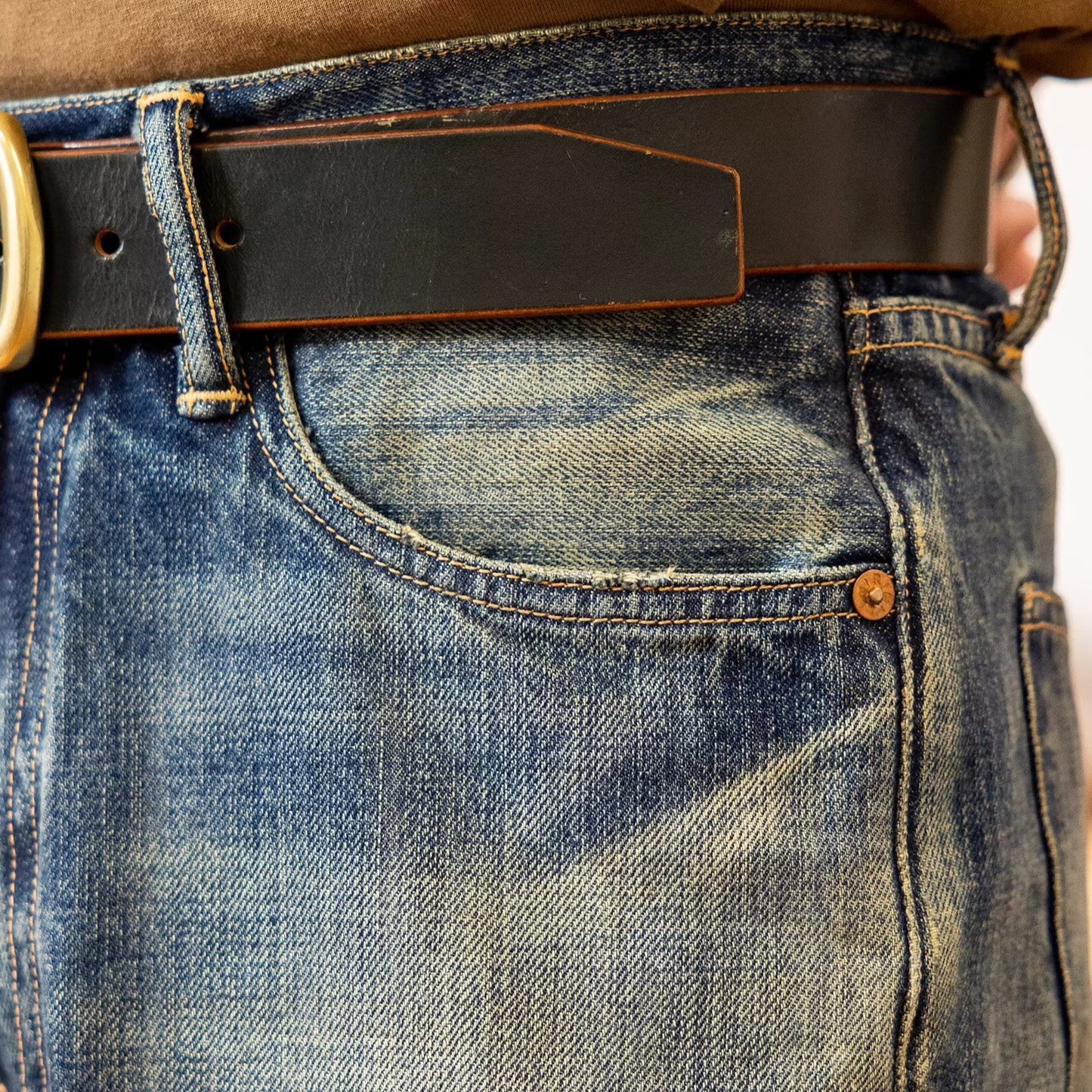 LOOSE WASHED SELVEDGE JEANS JOB - Protect and Ride