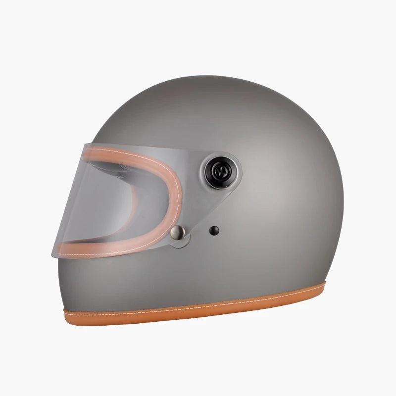 FULL-FACE LEATHER-BOUND HELMET HARLOW - Protect and Ride