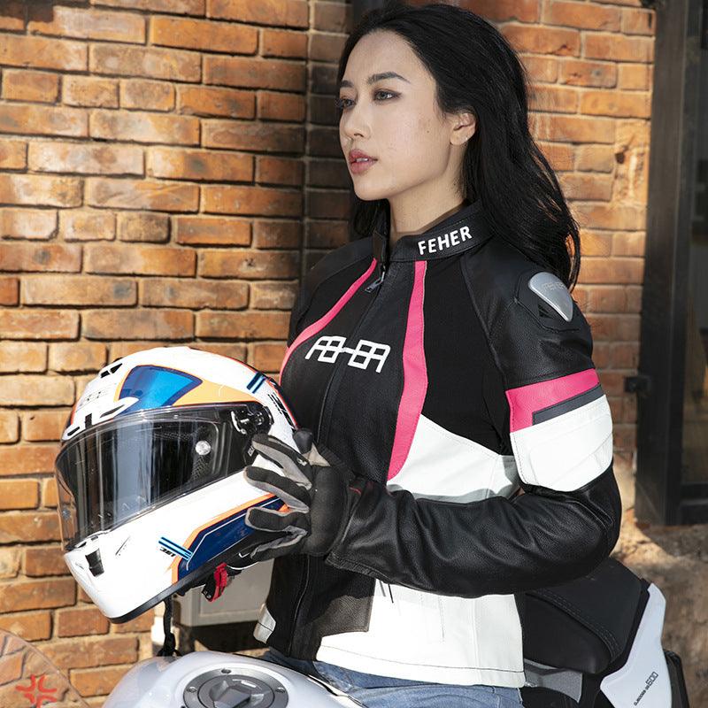 WOMEN LEATHER RIDING JACKET KELLY - Protect and Ride