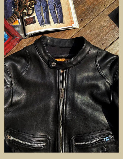 WAXED LEATHER JACKET KOSS - Protect and Ride