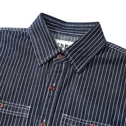 STRIPED LONG-SLEEVED DENIM SHIRT SAKAKAWEA - Protect and Ride